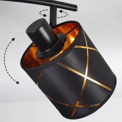 Lampes En Tissu-hofstein Plafonnier Opatija Noir, 6 lumières