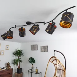 Lampes En Tissu-hofstein Plafonnier Opatija Noir, 6 lumières