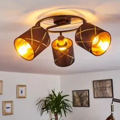 Lampes En Tissu-hofstein Plafonnier Opatija Noir, 3 lumières