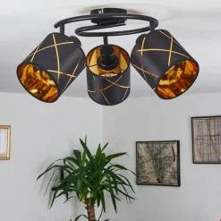 Lampes En Tissu-hofstein Plafonnier Opatija Noir, 3 lumières