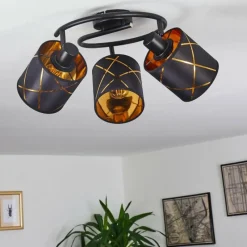 Lampes En Tissu-hofstein Plafonnier Opatija Noir, 3 lumières