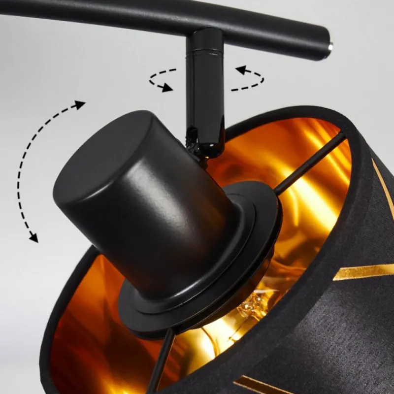 Lampes Dorées-hofstein Plafonnier Opatija Noir, 4 lumières