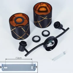 Lampes En Tissu-hofstein Plafonnier Opatija Noir, 2 lumières