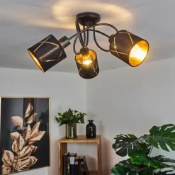 Lampes En Tissu-hofstein Plafonnier Opatija Noir, 3 lumières