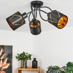 Lampes En Tissu-hofstein Plafonnier Opatija Noir, 3 lumières