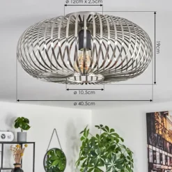 Lampes Industrielles-hofstein Plafonnier Oravi Argenté, 1 lumière