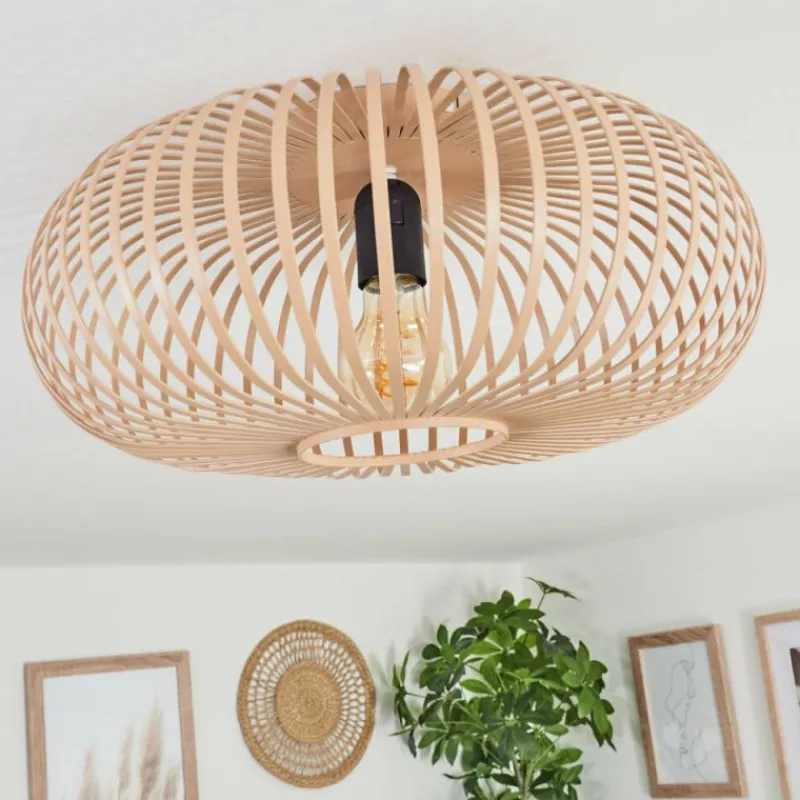 Luminaires Scandinaves-hofstein Plafonnier Oravi Beige, Noir, 1 lumière