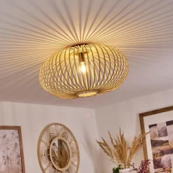 Style Boho-Chic-hofstein Plafonnier Oravi Bois clair, 1 lumière