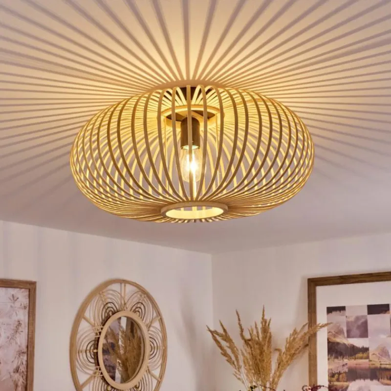 Style Boho-Chic-hofstein Plafonnier Oravi Bois clair, 1 lumière