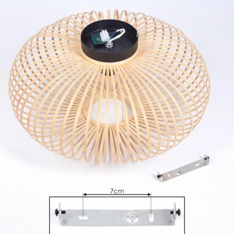 Style Boho-Chic-hofstein Plafonnier Oravi Bois clair, 1 lumière