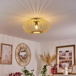 Style Boho-Chic-hofstein Plafonnier Oravi Bois clair, 1 lumière