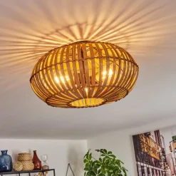 Luminaires Scandinaves-hofstein Plafonnier Oravi Brun foncé, Écru, Noir, 3 lumières