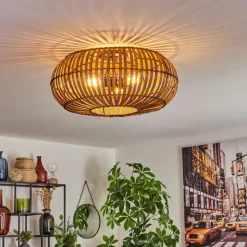 Luminaires Scandinaves-hofstein Plafonnier Oravi Brun foncé, Écru, Noir, 3 lumières