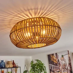 Luminaires Scandinaves-hofstein Plafonnier Oravi Brun foncé, Écru, Noir, 3 lumières