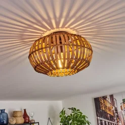 Luminaires Scandinaves-hofstein Plafonnier Oravi Brun foncé, Écru, Noir, 1 lumière