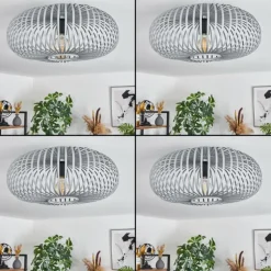 Lampes Industrielles-hofstein Plafonnier Oravi Gris, 1 lumière