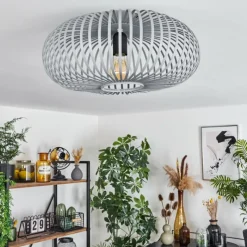 Lampes Industrielles-hofstein Plafonnier Oravi Gris, 1 lumière