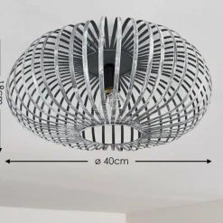 hofstein Plafonnier Oravi Gris, Argenté, 1 lumière