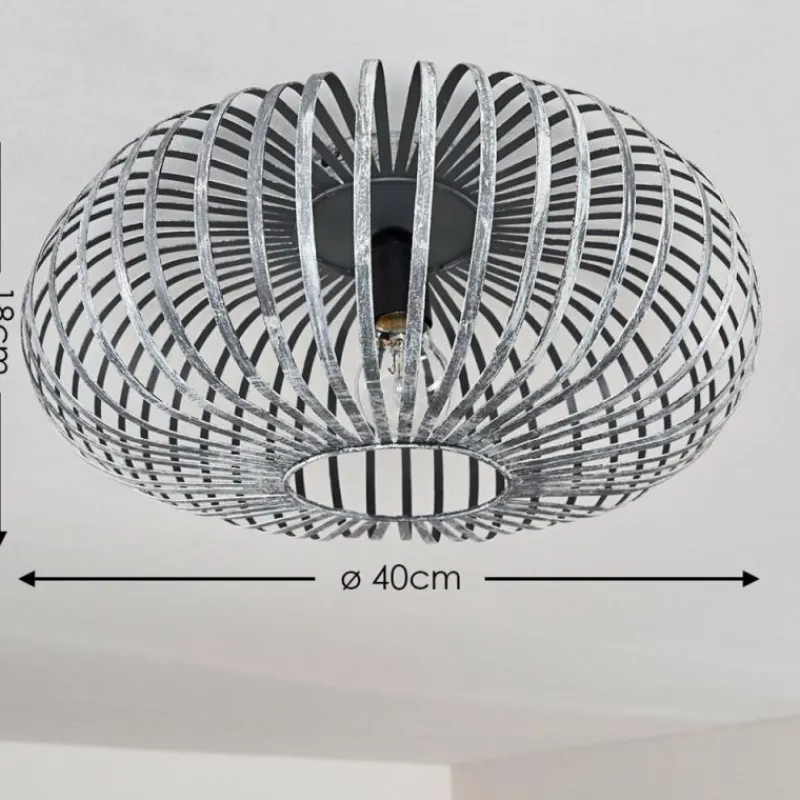 hofstein Plafonnier Oravi Gris, Argenté, 1 lumière