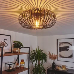 Style Boho-Chic-hofstein Plafonnier Oravi Noir, 1 lumière