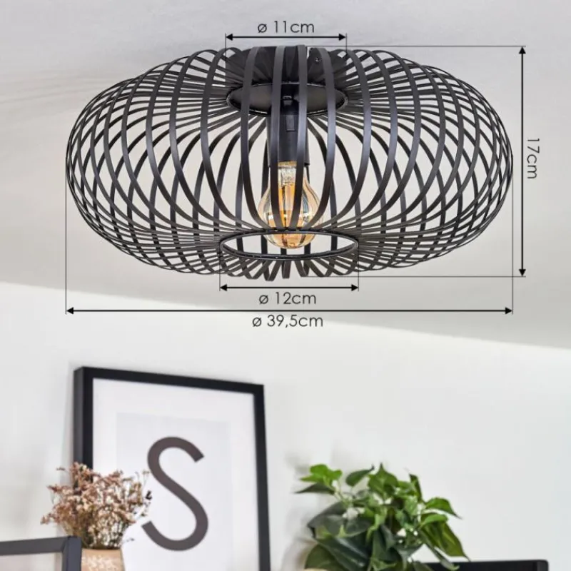 Style Boho-Chic-hofstein Plafonnier Oravi Noir, 1 lumière