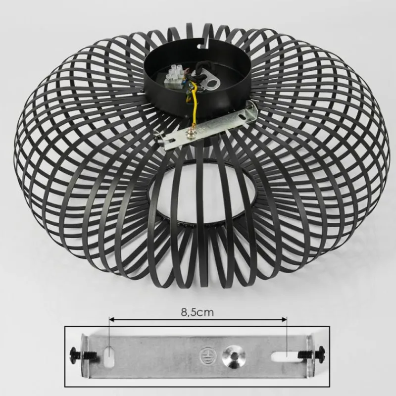 Style Boho-Chic-hofstein Plafonnier Oravi Noir, 1 lumière