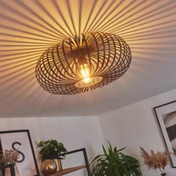 Style Boho-Chic-hofstein Plafonnier Oravi Noir, 1 lumière