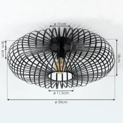 hofstein Plafonnier Oravi Noir, 1 lumière