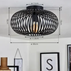 hofstein Plafonnier Oravi Noir, 1 lumière