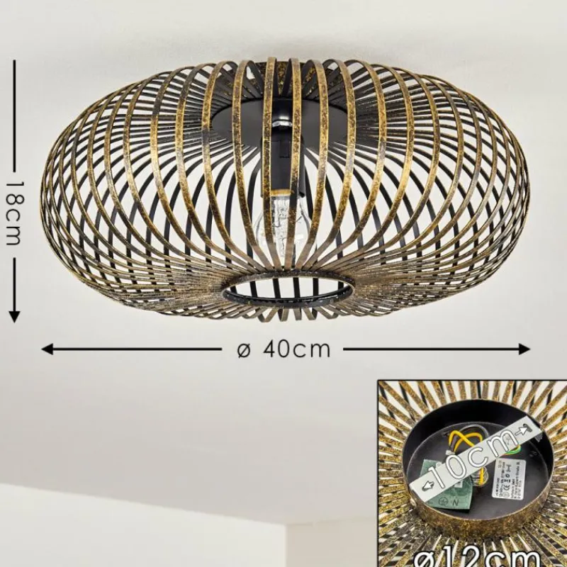 Lampes Dorées-hofstein Plafonnier Oravi Noir doré, 1 lumière