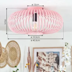 Lampes Industrielles-hofstein Plafonnier Oravi Rose, 1 lumière