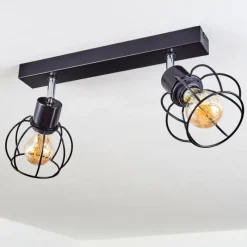 hofstein Plafonnier Orkanger Chrome, Noir, 2 lumières