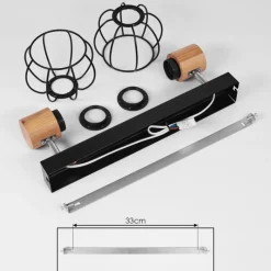 Lampes Vintages & Rétros-hofstein Plafonnier Orkanger Chrome, Écru, Noir, 2 lumières