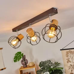 Lampes Vintages & Rétros-hofstein Plafonnier Orkanger Chrome, Écru, Noir, 3 lumières