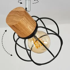 Lampes Vintages & Rétros-hofstein Plafonnier Orkanger Chrome, Écru, Noir, 4 lumières