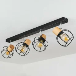 Lampes Vintages & Rétros-hofstein Plafonnier Orkanger Chrome, Écru, Noir, 4 lumières