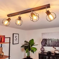 hofstein Plafonnier Orkanger Noir, 4 lumières* Spots Et Projecteurs