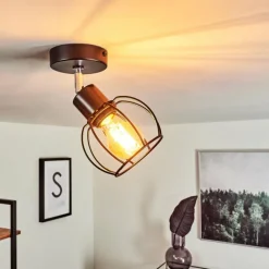 hofstein Plafonnier Orkanger Noir, 1 lumière* Spots Et Projecteurs