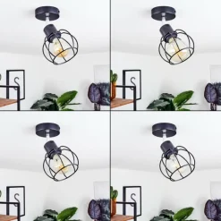 hofstein Plafonnier Orkanger Noir, 1 lumière* Spots Et Projecteurs