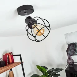 hofstein Plafonnier Orkanger Noir, 1 lumière* Spots Et Projecteurs
