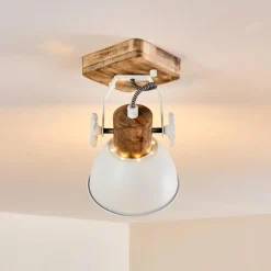 Lampes Vintages & Rétros-hofstein Plafonnier Orny Blanc, 1 lumière