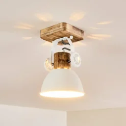 Lampes Vintages & Rétros-hofstein Plafonnier Orny Blanc, 1 lumière