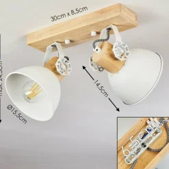 Lampes Vintages & Rétros-hofstein Plafonnier Orny Blanc, 2 lumières