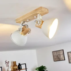 Lampes Vintages & Rétros-hofstein Plafonnier Orny Blanc, 2 lumières