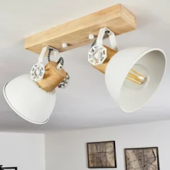 Lampes Vintages & Rétros-hofstein Plafonnier Orny Blanc, 2 lumières