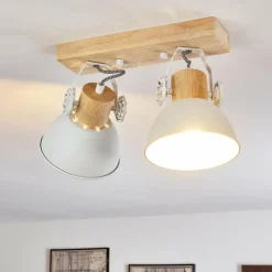 Lampes Vintages & Rétros-hofstein Plafonnier Orny Blanc, 2 lumières