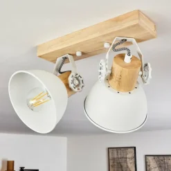 Lampes Vintages & Rétros-hofstein Plafonnier Orny Blanc, 2 lumières