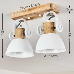 Lampes Vintages & Rétros-hofstein Plafonnier Orny Blanc, 2 lumières