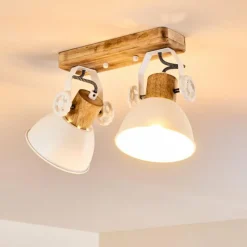 Lampes Vintages & Rétros-hofstein Plafonnier Orny Blanc, 2 lumières