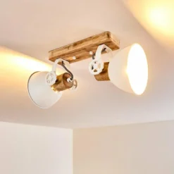 Lampes Vintages & Rétros-hofstein Plafonnier Orny Blanc, 2 lumières